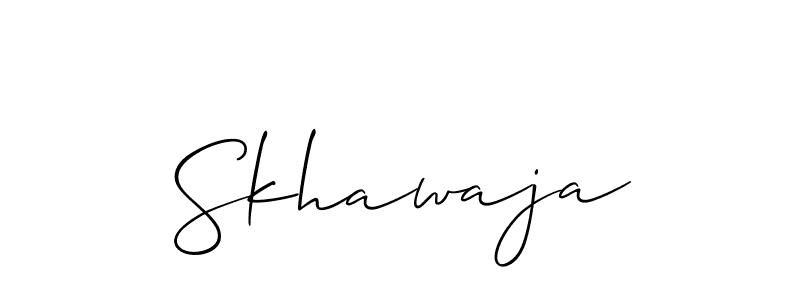 Design your own signature with our free online signature maker. With this signature software, you can create a handwritten (Allison_Script) signature for name Skhawaja. Skhawaja signature style 2 images and pictures png