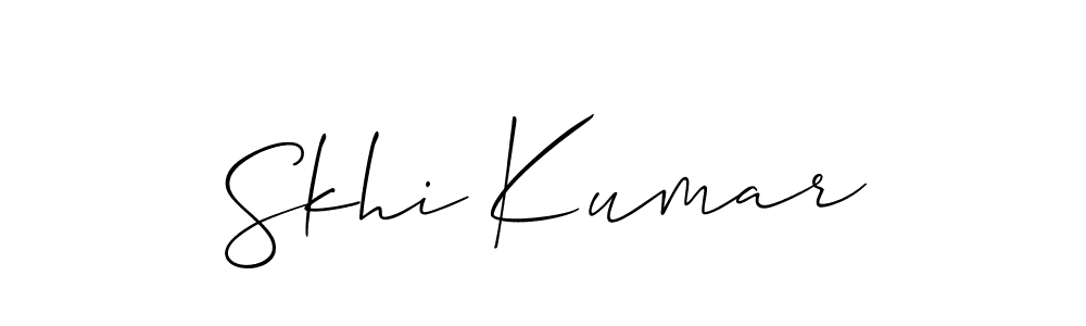 if you are searching for the best signature style for your name Skhi Kumar. so please give up your signature search. here we have designed multiple signature styles  using Allison_Script. Skhi Kumar signature style 2 images and pictures png