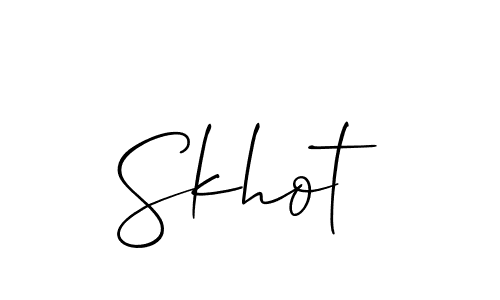 It looks lik you need a new signature style for name Skhot. Design unique handwritten (Allison_Script) signature with our free signature maker in just a few clicks. Skhot signature style 2 images and pictures png