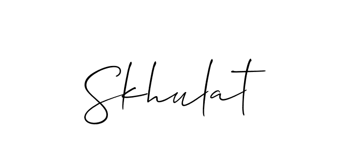 Make a beautiful signature design for name Skhulat. With this signature (Allison_Script) style, you can create a handwritten signature for free. Skhulat signature style 2 images and pictures png