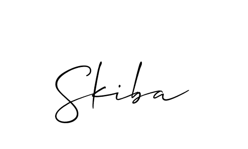 Use a signature maker to create a handwritten signature online. With this signature software, you can design (Allison_Script) your own signature for name Skiba. Skiba signature style 2 images and pictures png