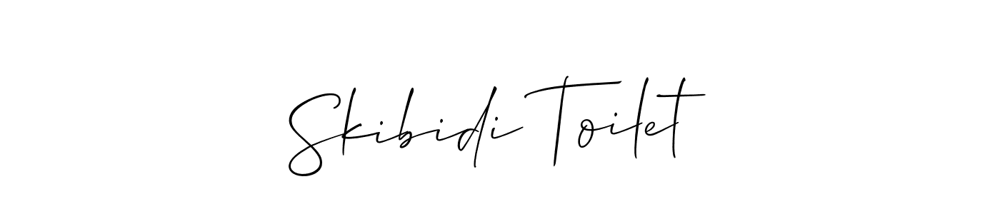 How to Draw Skibidi Toilet signature style? Allison_Script is a latest design signature styles for name Skibidi Toilet. Skibidi Toilet signature style 2 images and pictures png