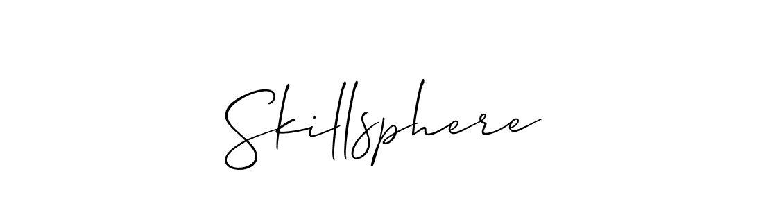 if you are searching for the best signature style for your name Skillsphere. so please give up your signature search. here we have designed multiple signature styles  using Allison_Script. Skillsphere signature style 2 images and pictures png