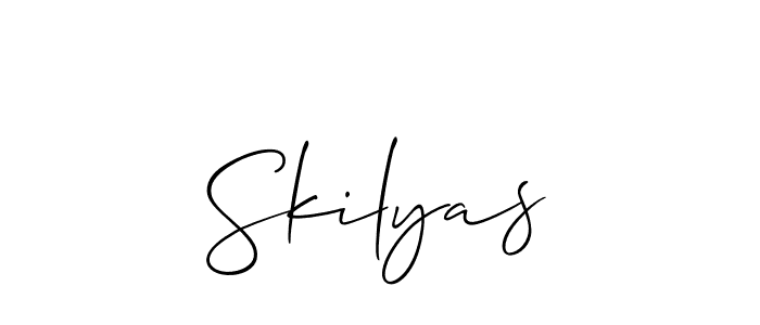 Also we have Skilyas name is the best signature style. Create professional handwritten signature collection using Allison_Script autograph style. Skilyas signature style 2 images and pictures png