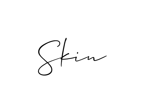 Allison_Script is a professional signature style that is perfect for those who want to add a touch of class to their signature. It is also a great choice for those who want to make their signature more unique. Get Skin  name to fancy signature for free. Skin  signature style 2 images and pictures png