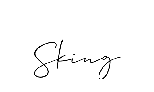 Create a beautiful signature design for name Sking. With this signature (Allison_Script) fonts, you can make a handwritten signature for free. Sking signature style 2 images and pictures png