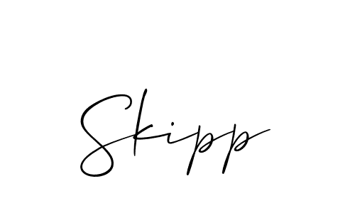 Make a short Skipp signature style. Manage your documents anywhere anytime using Allison_Script. Create and add eSignatures, submit forms, share and send files easily. Skipp signature style 2 images and pictures png