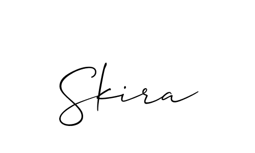 Design your own signature with our free online signature maker. With this signature software, you can create a handwritten (Allison_Script) signature for name Skira. Skira signature style 2 images and pictures png