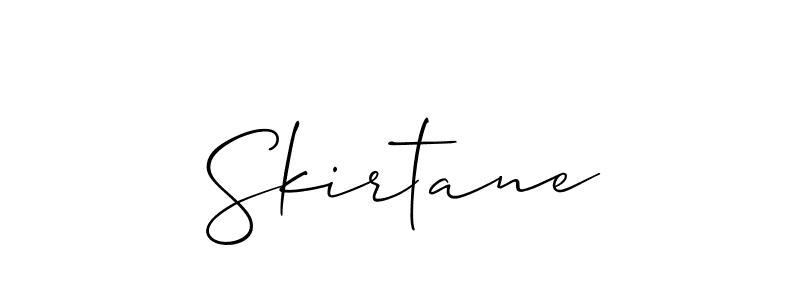 Use a signature maker to create a handwritten signature online. With this signature software, you can design (Allison_Script) your own signature for name Skirtane. Skirtane signature style 2 images and pictures png