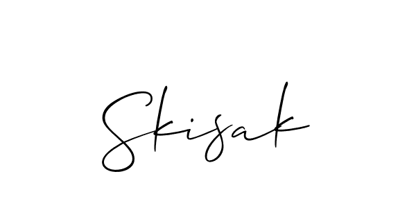 How to make Skisak signature? Allison_Script is a professional autograph style. Create handwritten signature for Skisak name. Skisak signature style 2 images and pictures png