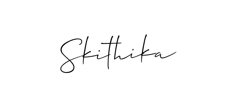 How to make Skithika signature? Allison_Script is a professional autograph style. Create handwritten signature for Skithika name. Skithika signature style 2 images and pictures png