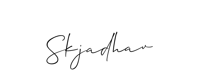 Also we have Skjadhav name is the best signature style. Create professional handwritten signature collection using Allison_Script autograph style. Skjadhav signature style 2 images and pictures png