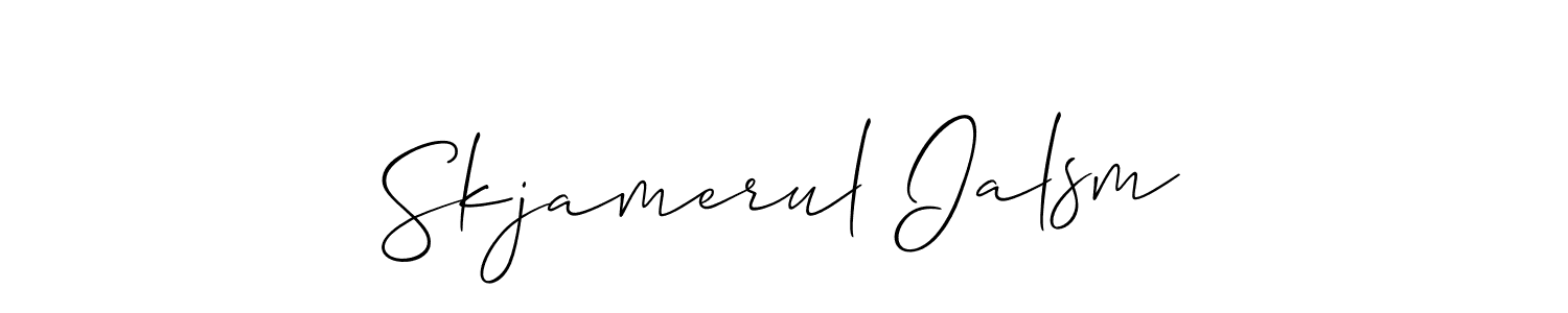 How to make Skjamerul Ialsm name signature. Use Allison_Script style for creating short signs online. This is the latest handwritten sign. Skjamerul Ialsm signature style 2 images and pictures png