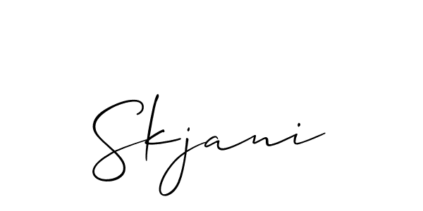 You should practise on your own different ways (Allison_Script) to write your name (Skjani) in signature. don't let someone else do it for you. Skjani signature style 2 images and pictures png