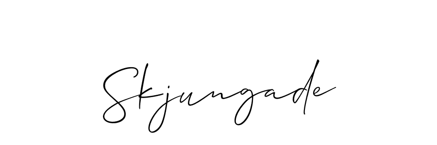 if you are searching for the best signature style for your name Skjungade. so please give up your signature search. here we have designed multiple signature styles  using Allison_Script. Skjungade signature style 2 images and pictures png
