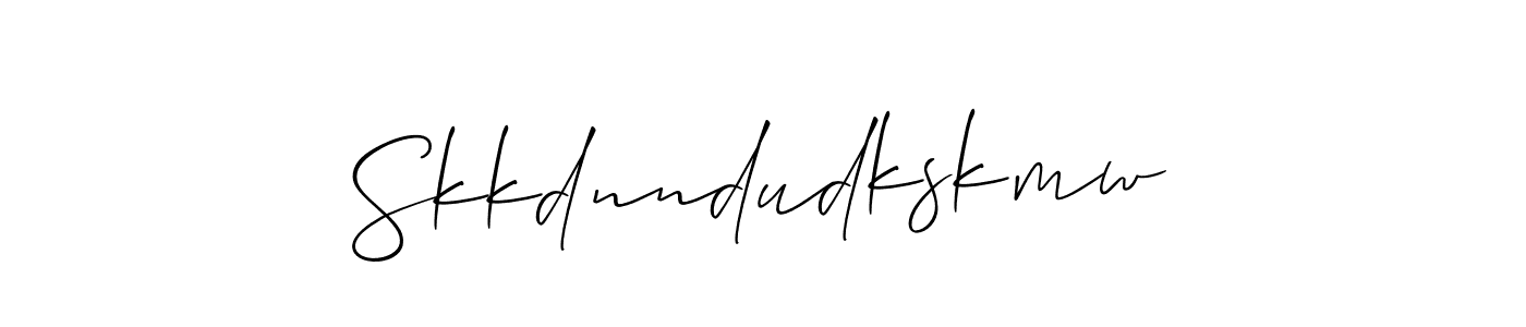 How to make Skkdnndudkskmw signature? Allison_Script is a professional autograph style. Create handwritten signature for Skkdnndudkskmw name. Skkdnndudkskmw signature style 2 images and pictures png