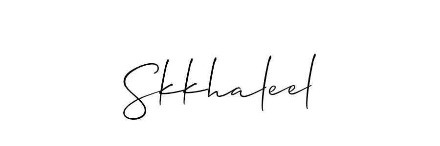 How to Draw Skkhaleel signature style? Allison_Script is a latest design signature styles for name Skkhaleel. Skkhaleel signature style 2 images and pictures png