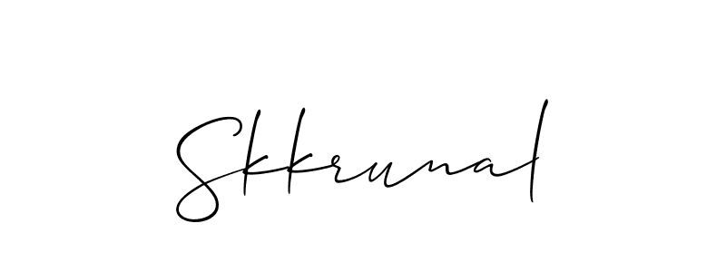 How to make Skkrunal signature? Allison_Script is a professional autograph style. Create handwritten signature for Skkrunal name. Skkrunal signature style 2 images and pictures png