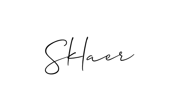 Allison_Script is a professional signature style that is perfect for those who want to add a touch of class to their signature. It is also a great choice for those who want to make their signature more unique. Get Sklaer name to fancy signature for free. Sklaer signature style 2 images and pictures png