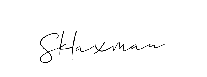 Make a beautiful signature design for name Sklaxman. With this signature (Allison_Script) style, you can create a handwritten signature for free. Sklaxman signature style 2 images and pictures png