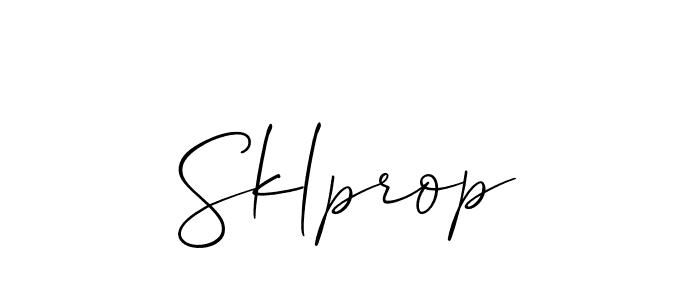 How to Draw Sklprop signature style? Allison_Script is a latest design signature styles for name Sklprop. Sklprop signature style 2 images and pictures png