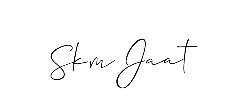 if you are searching for the best signature style for your name Skm Jaat. so please give up your signature search. here we have designed multiple signature styles  using Allison_Script. Skm Jaat signature style 2 images and pictures png