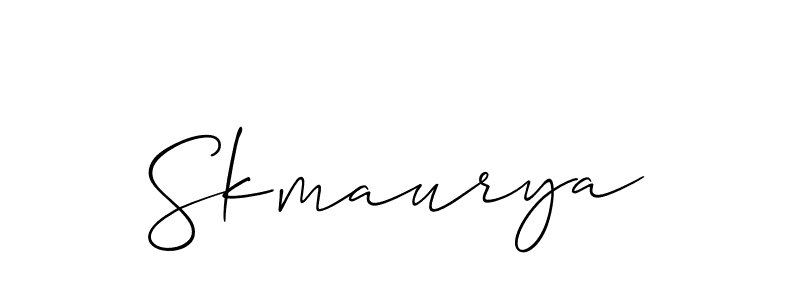 How to make Skmaurya name signature. Use Allison_Script style for creating short signs online. This is the latest handwritten sign. Skmaurya signature style 2 images and pictures png