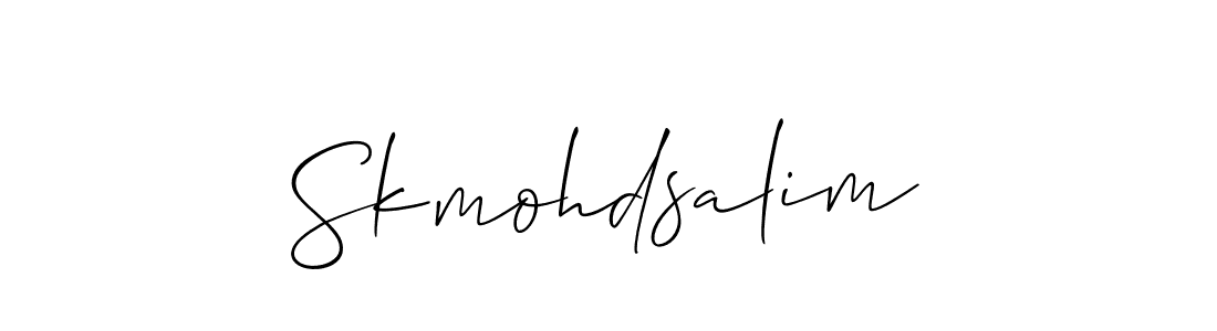 Design your own signature with our free online signature maker. With this signature software, you can create a handwritten (Allison_Script) signature for name Skmohdsalim. Skmohdsalim signature style 2 images and pictures png