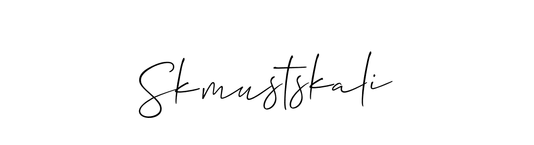 How to Draw Skmustskali signature style? Allison_Script is a latest design signature styles for name Skmustskali. Skmustskali signature style 2 images and pictures png