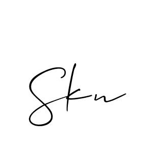 How to make Skn signature? Allison_Script is a professional autograph style. Create handwritten signature for Skn name. Skn signature style 2 images and pictures png