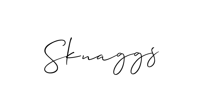 Allison_Script is a professional signature style that is perfect for those who want to add a touch of class to their signature. It is also a great choice for those who want to make their signature more unique. Get Sknaggs name to fancy signature for free. Sknaggs signature style 2 images and pictures png