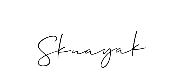 Design your own signature with our free online signature maker. With this signature software, you can create a handwritten (Allison_Script) signature for name Sknayak. Sknayak signature style 2 images and pictures png