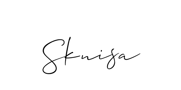 Allison_Script is a professional signature style that is perfect for those who want to add a touch of class to their signature. It is also a great choice for those who want to make their signature more unique. Get Sknisa name to fancy signature for free. Sknisa signature style 2 images and pictures png