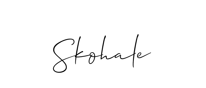 It looks lik you need a new signature style for name Skohale. Design unique handwritten (Allison_Script) signature with our free signature maker in just a few clicks. Skohale signature style 2 images and pictures png