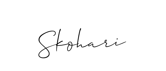 Make a short Skohari signature style. Manage your documents anywhere anytime using Allison_Script. Create and add eSignatures, submit forms, share and send files easily. Skohari signature style 2 images and pictures png