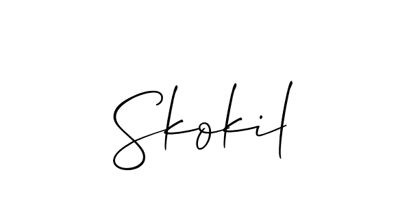 Once you've used our free online signature maker to create your best signature Allison_Script style, it's time to enjoy all of the benefits that Skokil name signing documents. Skokil signature style 2 images and pictures png