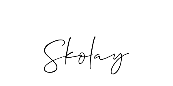 Design your own signature with our free online signature maker. With this signature software, you can create a handwritten (Allison_Script) signature for name Skolay. Skolay signature style 2 images and pictures png
