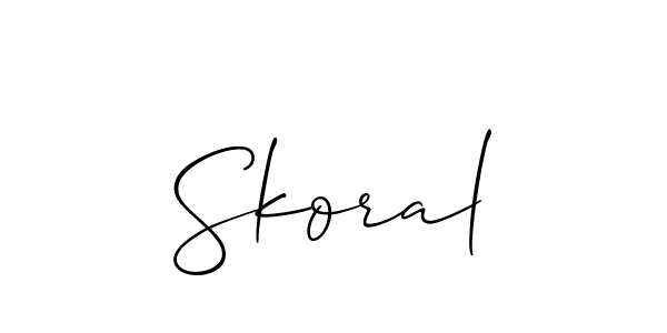Similarly Allison_Script is the best handwritten signature design. Signature creator online .You can use it as an online autograph creator for name Skoral. Skoral signature style 2 images and pictures png