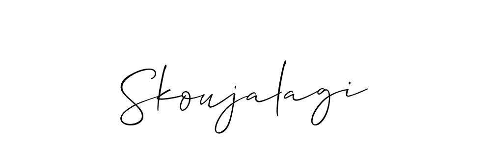 Make a beautiful signature design for name Skoujalagi. With this signature (Allison_Script) style, you can create a handwritten signature for free. Skoujalagi signature style 2 images and pictures png