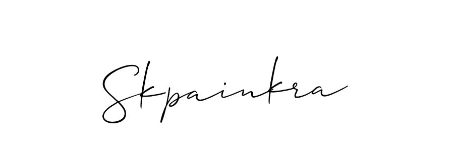 Also You can easily find your signature by using the search form. We will create Skpainkra name handwritten signature images for you free of cost using Allison_Script sign style. Skpainkra signature style 2 images and pictures png