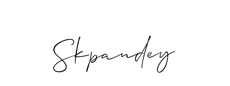 Make a beautiful signature design for name Skpandey. With this signature (Allison_Script) style, you can create a handwritten signature for free. Skpandey signature style 2 images and pictures png