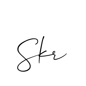 Also we have Skr name is the best signature style. Create professional handwritten signature collection using Allison_Script autograph style. Skr signature style 2 images and pictures png