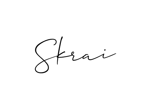 How to make Skrai name signature. Use Allison_Script style for creating short signs online. This is the latest handwritten sign. Skrai signature style 2 images and pictures png