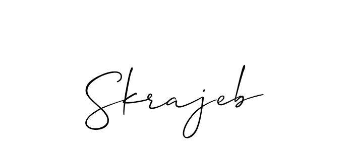 Make a beautiful signature design for name Skrajeb. With this signature (Allison_Script) style, you can create a handwritten signature for free. Skrajeb signature style 2 images and pictures png