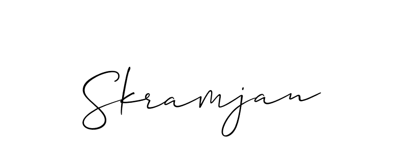 How to make Skramjan signature? Allison_Script is a professional autograph style. Create handwritten signature for Skramjan name. Skramjan signature style 2 images and pictures png