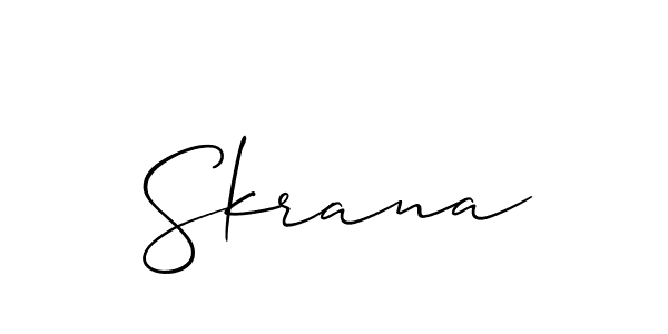 How to Draw Skrana signature style? Allison_Script is a latest design signature styles for name Skrana. Skrana signature style 2 images and pictures png