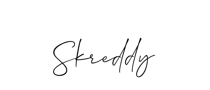 Design your own signature with our free online signature maker. With this signature software, you can create a handwritten (Allison_Script) signature for name Skreddy. Skreddy signature style 2 images and pictures png