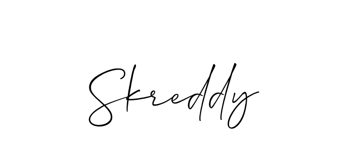 Skreddy stylish signature style. Best Handwritten Sign (Allison_Script) for my name. Handwritten Signature Collection Ideas for my name Skreddy. Skreddy signature style 2 images and pictures png