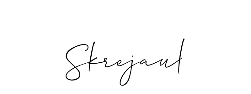 Design your own signature with our free online signature maker. With this signature software, you can create a handwritten (Allison_Script) signature for name Skrejaul. Skrejaul signature style 2 images and pictures png