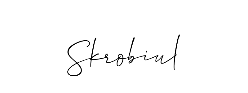 Make a beautiful signature design for name Skrobiul. With this signature (Allison_Script) style, you can create a handwritten signature for free. Skrobiul signature style 2 images and pictures png